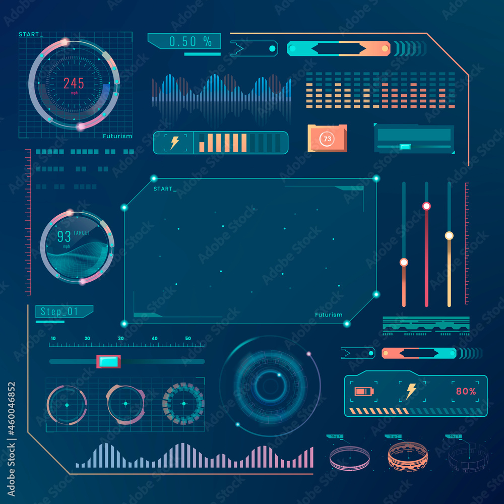 Velocity technology interface template design elements vector Velocity technology interface template design elements vector