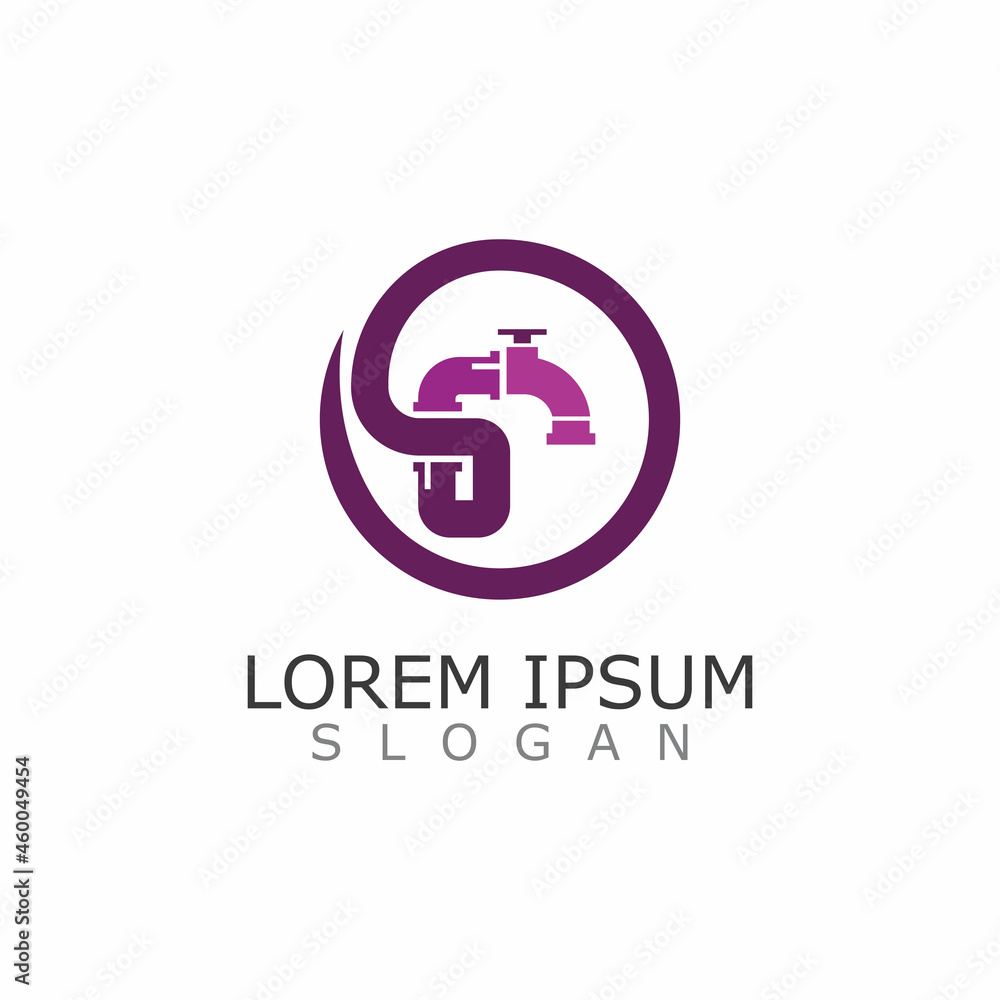 Plumb water Service logo design concept vector, home Industry Plumb water Service logo design concept vector, home Industry