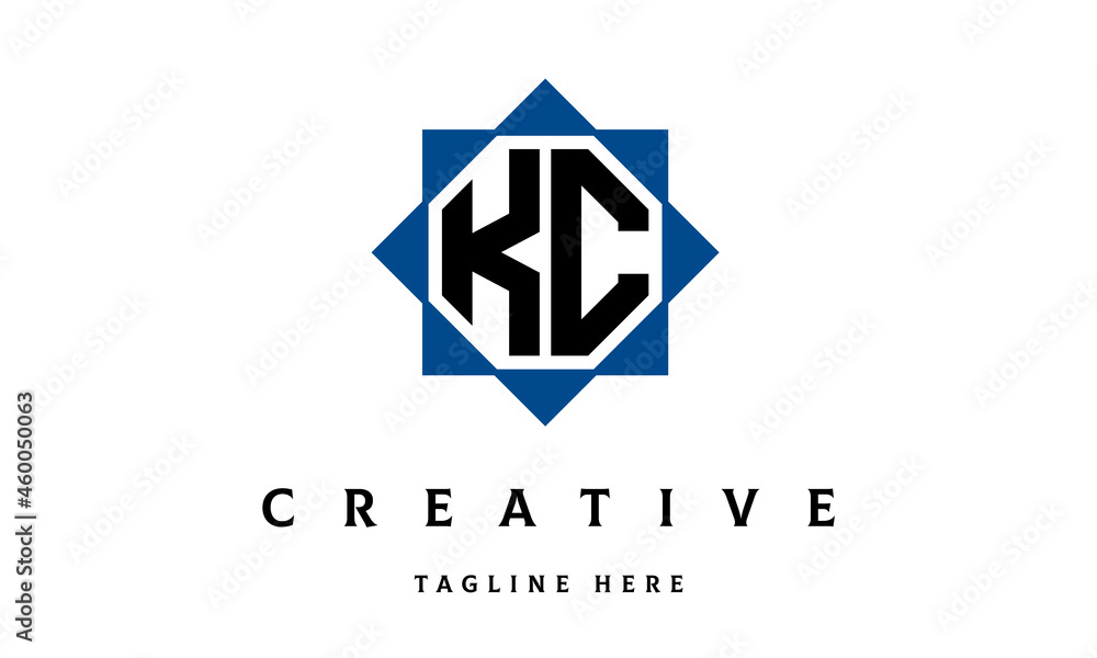 Fototapeta premium KC double square latter logo vector