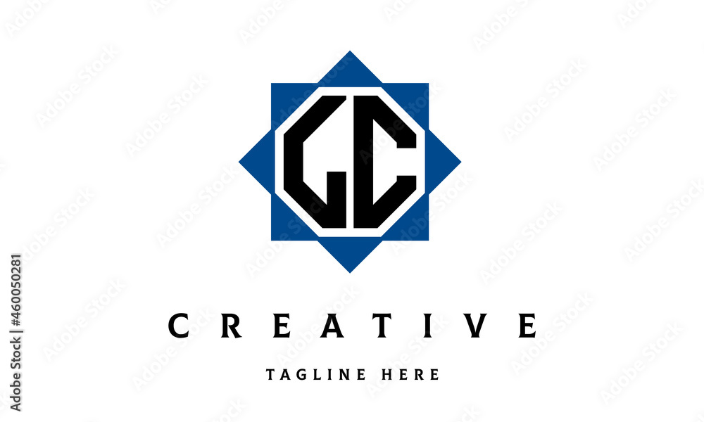 Fototapeta premium LC double square latter logo vector