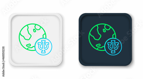 Line Psychology icon isolated on white background. Psi symbol. Mental health concept, psychoanalysis analysis and psychotherapy. Colorful outline concept. Vector