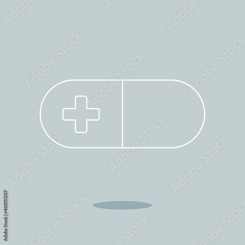 Medicine capsule icon vector