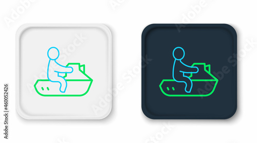 Line Jet ski icon isolated on white background. Water scooter. Extreme sport. Colorful outline concept. Vector