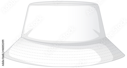 Front of basic white bucket hat isolated