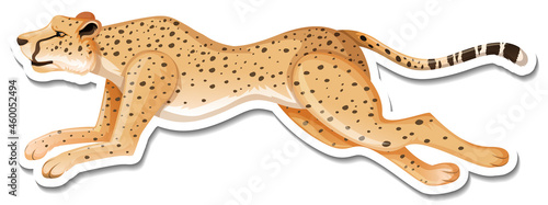 A sticker template of leopard cartoon character