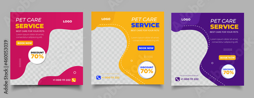  Pet shop banner for instagram post and story template