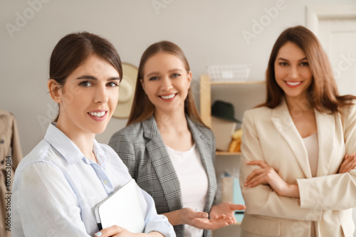 Female business owner and s...