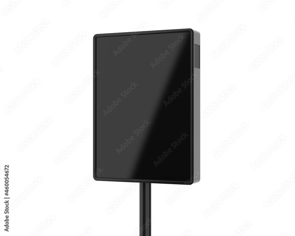 Kiosk stand mock up template, acrylic information show electronic display floor stand for branding, 3d illustration Kiosk stand mock up template, acrylic information show electronic display floor stand for branding, 3d illustration