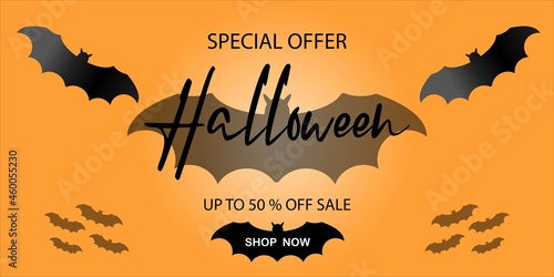 Happy Halloween sale banners or party invitation background.Vector illustration