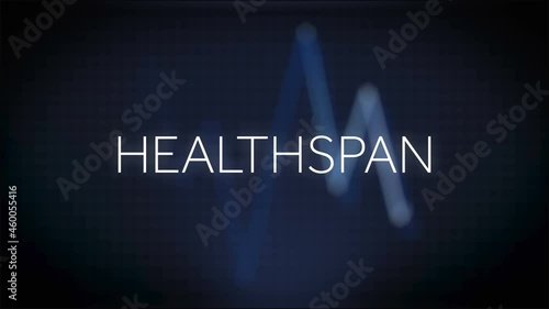 Increasing healthspan text, futuristic 4k animation photo