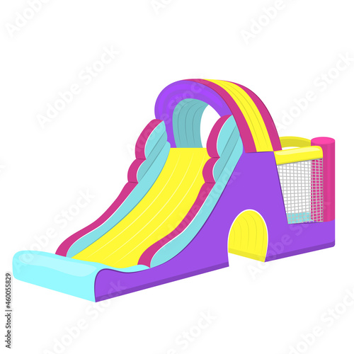 Vector illustration of inflatable slides isolated on white background.