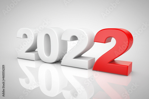 New Year 2022 3d Sign. 3d Rendering