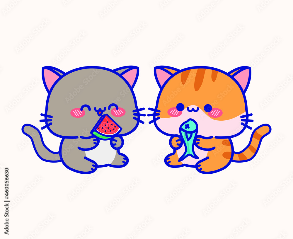 Cute Cat Couple Illustration