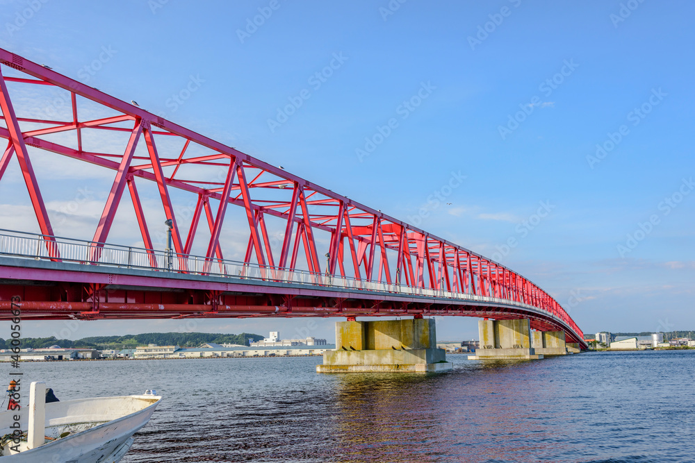 北海道 東部 厚岸の海と橋と町 北海道 東部 厚岸の海と橋と町