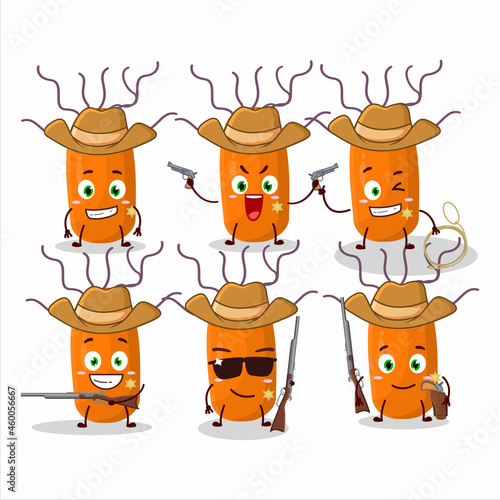 Cool cowboy duvinacovirus cartoon character with a cute hat