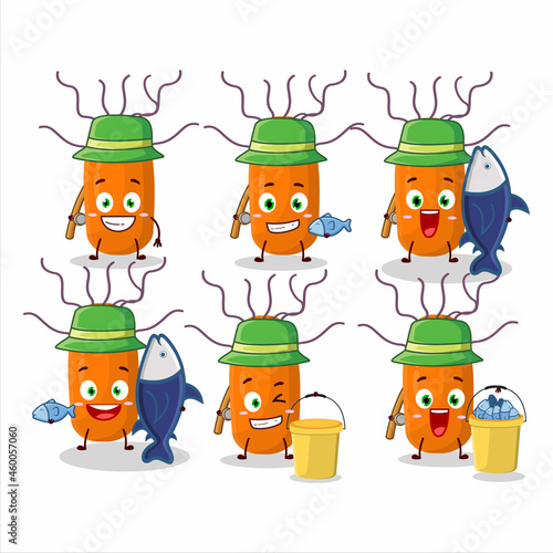 A fisherman duvinacovirus cartoon picture catch a big fish