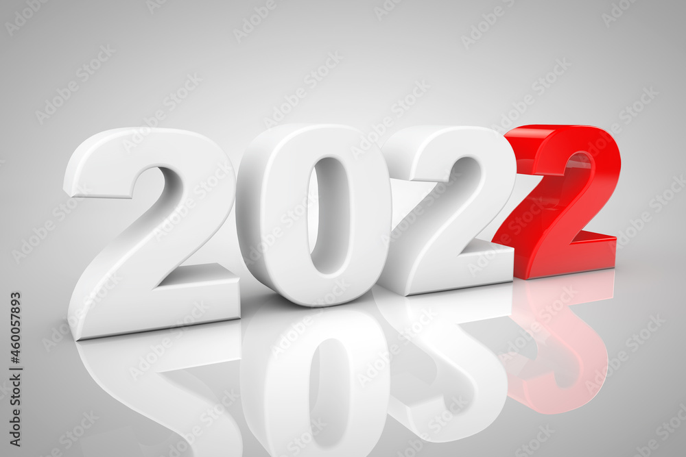 New Year 2022 3d Sign. 3d Rendering New Year 2022 3d Sign. 3d Rendering
