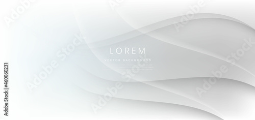 Abstract wave trendy geometric abstract background with white and grey gradient.
