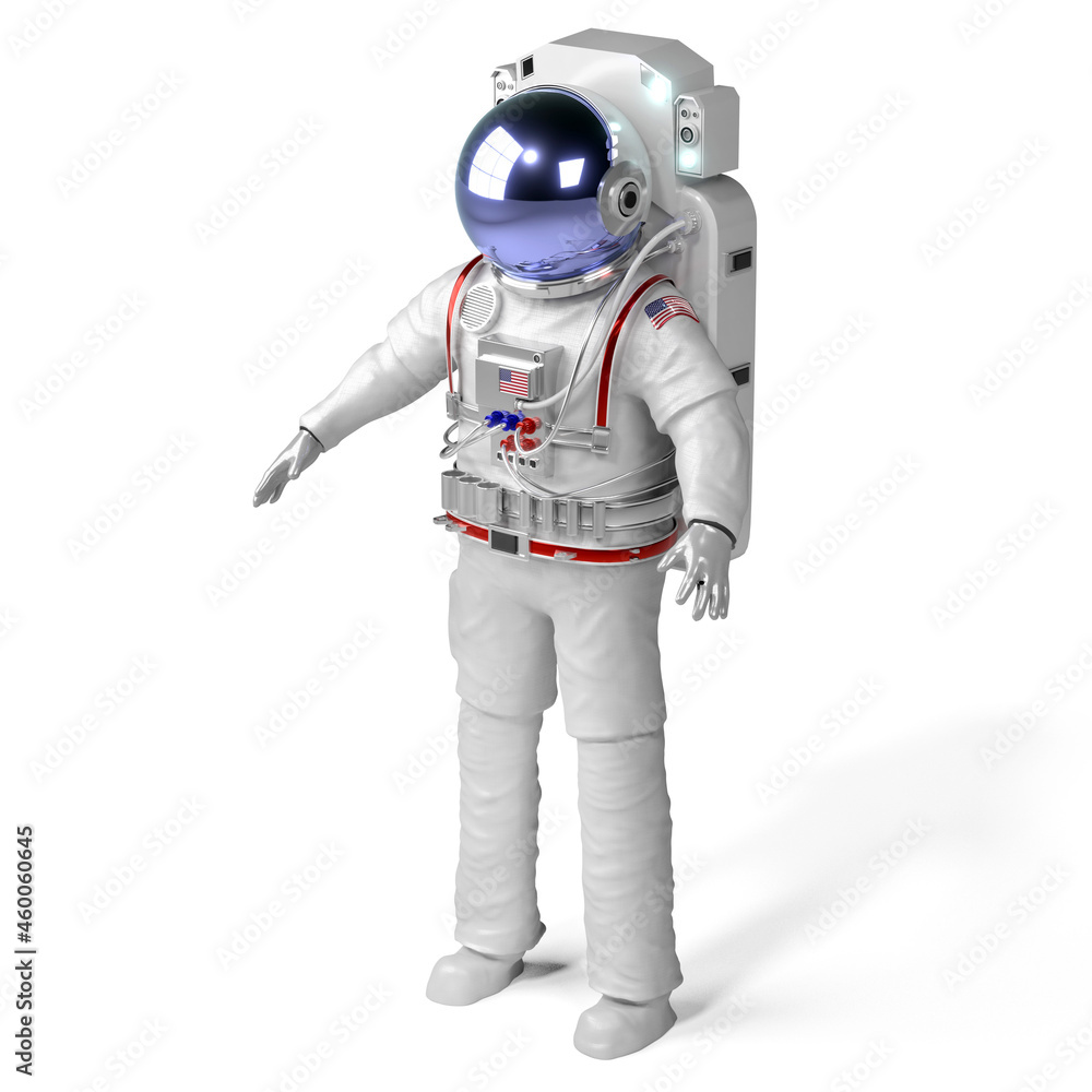 Astronaut isolated on white background - 3D illustration