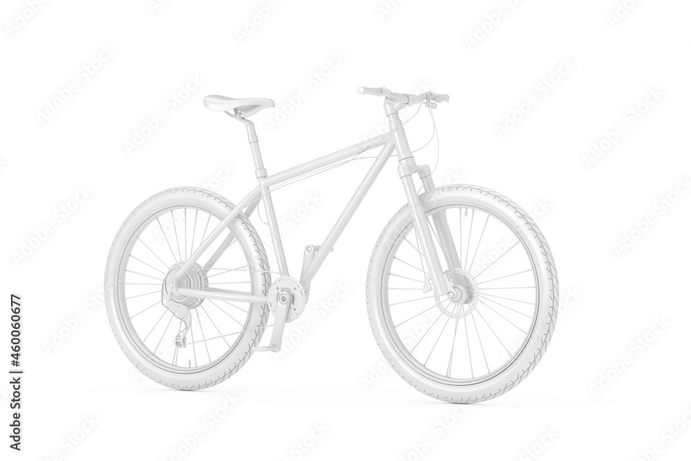  White Mountain Bike in Clay Style. 3d Rendering