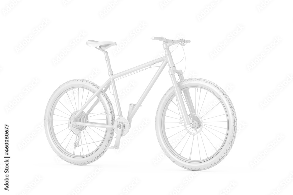 White Mountain Bike in Clay Style. 3d Rendering White Mountain Bike in Clay Style. 3d Rendering