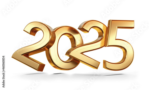 2025 bold letters golden sy...