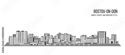 Cityscape Building Abstract Simple shape and modern style art Vector design - Rostov-on-Don city