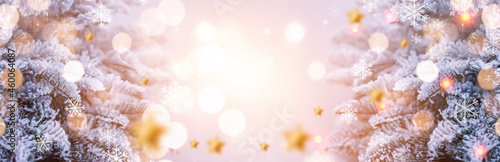 New Year banner with fir br...
