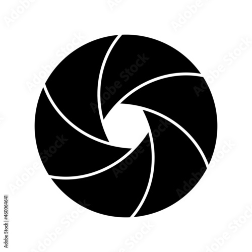 The diaphragm icon. Aperture symbol. Camera shutter icon , black icon