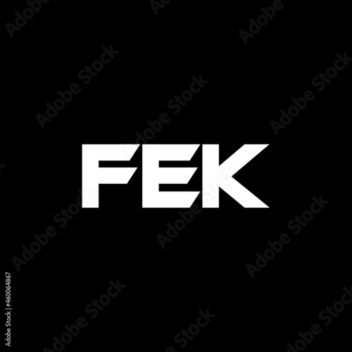 FEK letter logo design with black background in illustrator, vector logo modern alphabet font overlap style. calligraphy designs for logo, Poster, Invitation, etc.