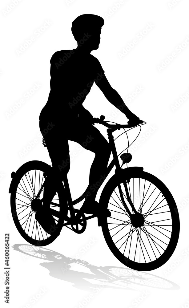 Obraz premium Bike and Bicyclist Silhouette
