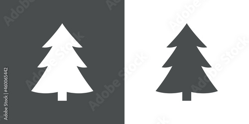 Logotipo árbol de navidad abstracto con ramas en forma de triángulo en fondo gris y fondo blanco