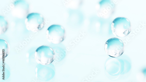 Macro shot of hydrogel balls in freeze motion.