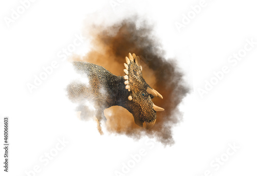Regaliceratops Dinosaur on smoke background © meen_na