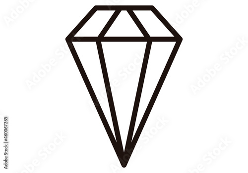 Icono negro de diamante en fondo blanco. photo