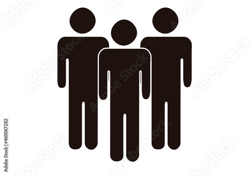 Icono negro de grupo personas en fondo blanco.