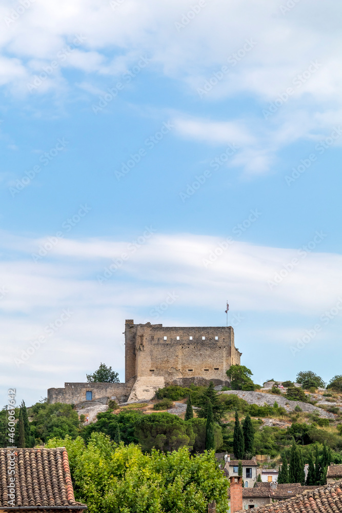 Medieval Castle of the counts of Toulouse at the Upper Town of Vaison la Romaine, Ouveze valley, Provence, France