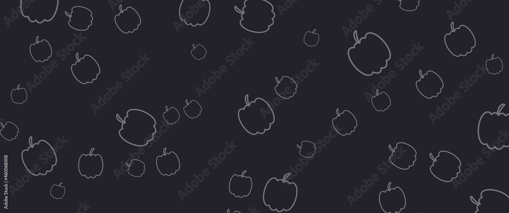 Abstract seamless halloween pumpkin background. Abstract autumn pumpkin in line style used for background, backdrop, halloween event, autumn event, seamless background.