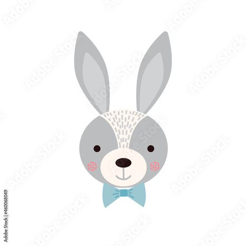 Cute rabbit isolated on a white background. photo