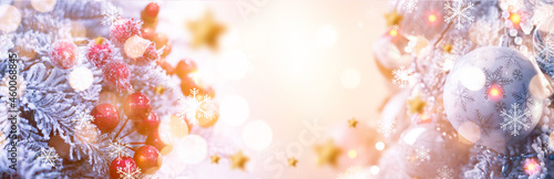 New Year banner with fir br...
