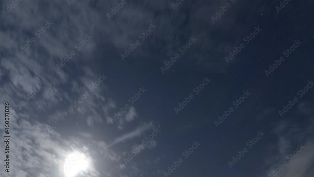 bright moon light ray on dark night blue sky scene bright moon light ray on dark night blue sky scene