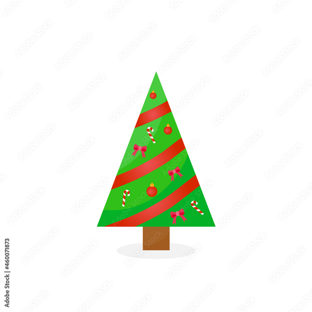 Fototapeta premium This is a Christmas tree with decoration isolated on a white background.