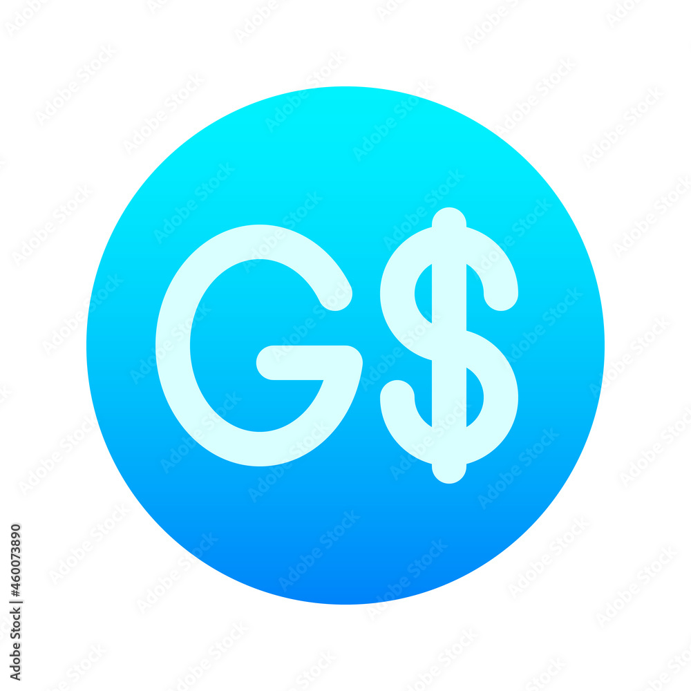 Illustration vector graphic icon of Guyana Dollar currency. Gradient Style Icon. Vector illustration isolated on white background. Perfect for website or application design. Illustration vector graphic icon of Guyana Dollar currency. Gradient Style Icon. Vector illustration isolated on white background. Perfect for website or application design.