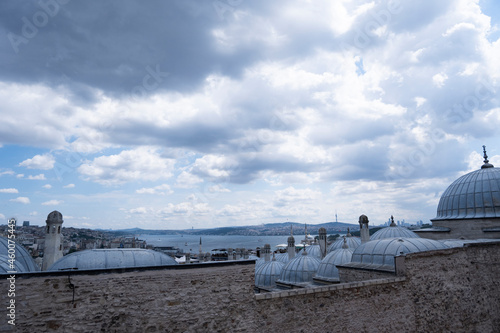 domes and clouds artistic shot