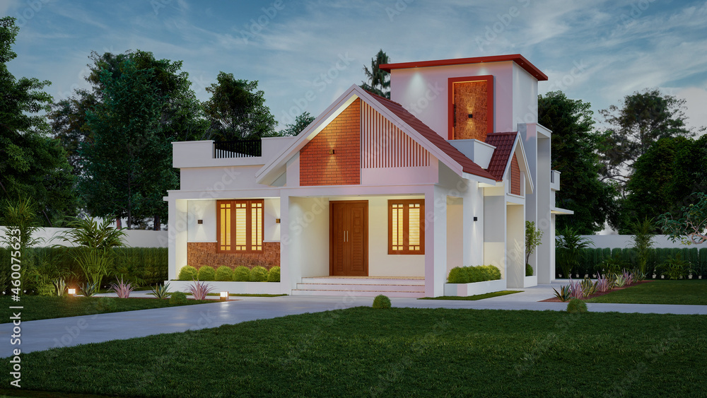 3d illustration of a newly built luxury home 3d illustration of a newly built luxury home