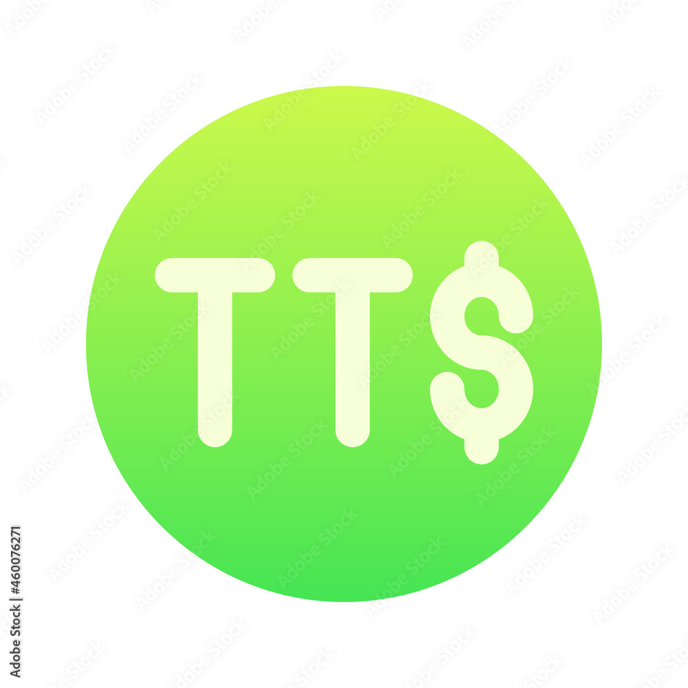 Illustration vector graphic icon of Trinidad and Tobago Dollar currency. Gradient Style Icon. Vector illustration isolated on white background. Perfect for website or application design. Illustration vector graphic icon of Trinidad and Tobago Dollar currency. Gradient Style Icon. Vector illustration isolated on white background. Perfect for website or application design.