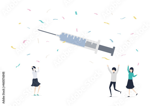 ワクチン予約取れた！接種したどー！なイラスト素材｜mayucolor02