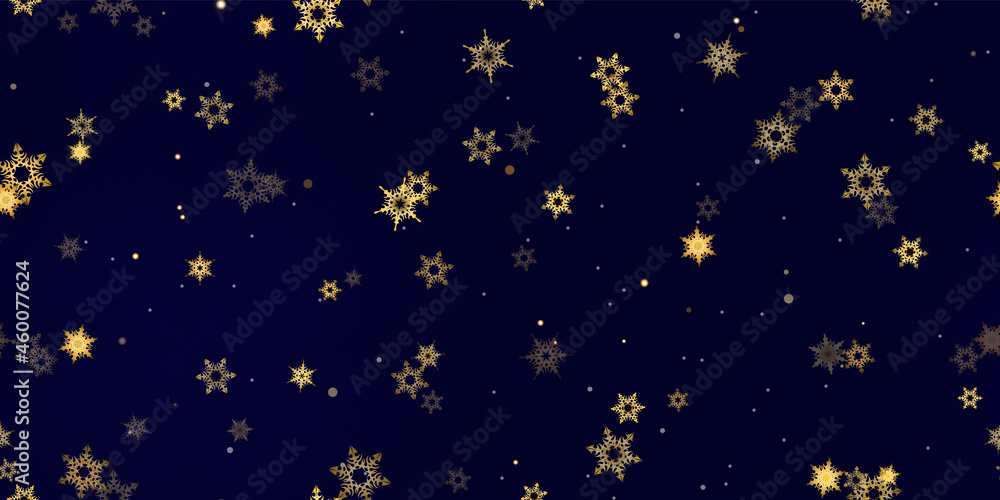 Gold Falling Snowflakes seamless pattern. Gold Falling Snowflakes seamless pattern.