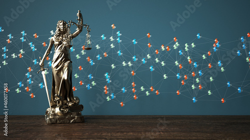 Fotografía Justitia Statue Paragrafen Netzwerk