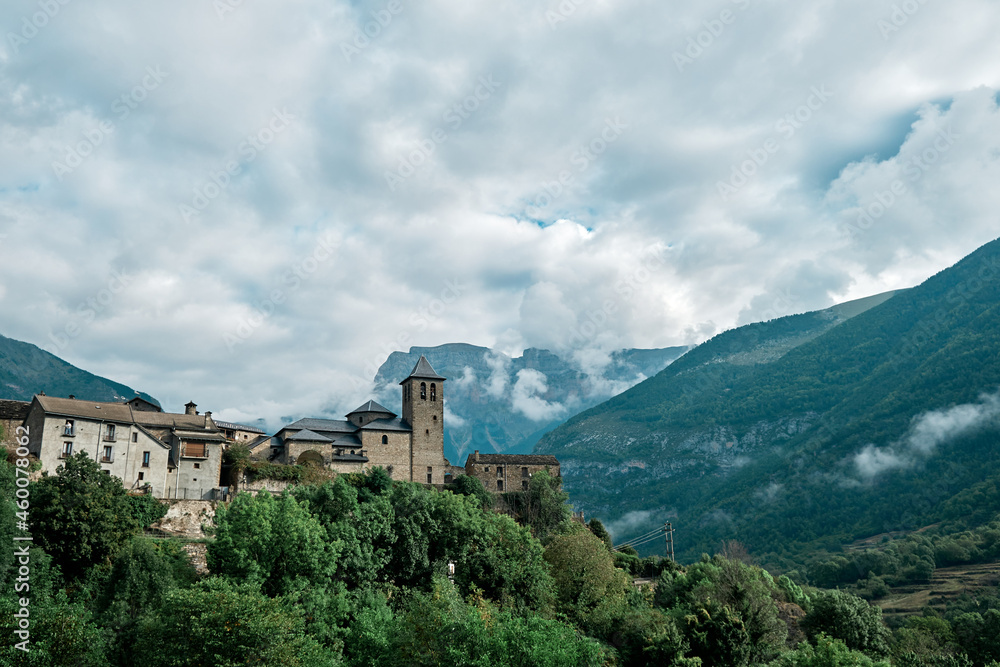 Town of Torla in the Ordesa National Park in the Spanish Pyrenees.